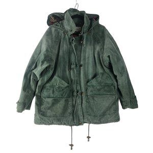 Vintage Brandon Thomas Coat Size large Green multicolor Aztec lined Hoodie Jack